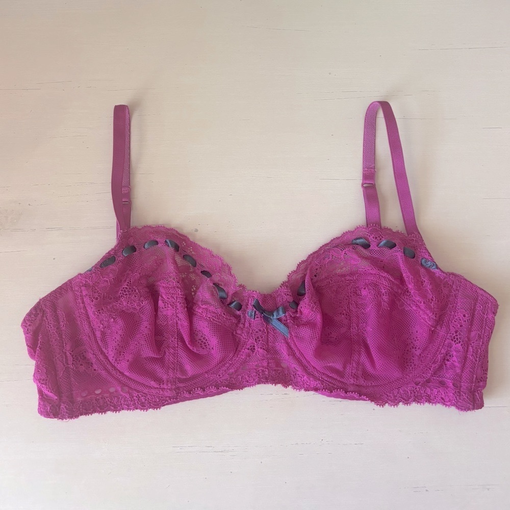 Intimissimi pink/purple lace balconette bra 36B